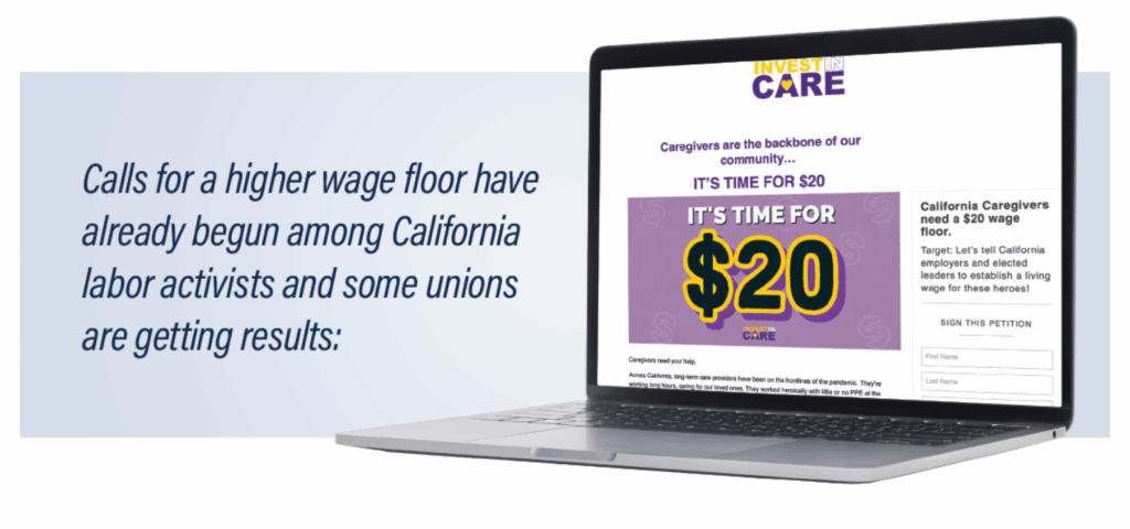 laptop with $20 wage graphic 