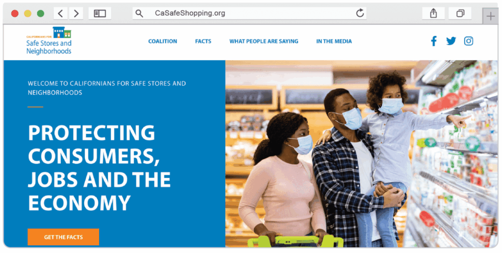 Californians for Safe Stores and Neighborhoods website