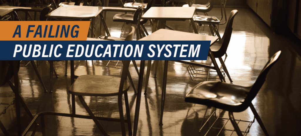 Classroom with empty chairs 